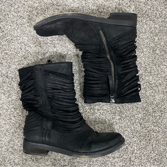 Aldo || Genuine Leather Strappy Moto Boots Size 6 - Picture 2 of 8